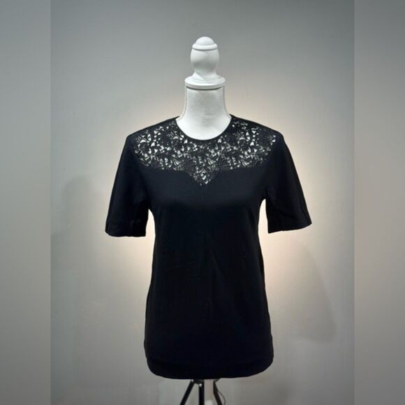 CLEARANCE! Black Stella McCartney Lace Accent Top Size 2 VGUC - Picture 1 of 9
